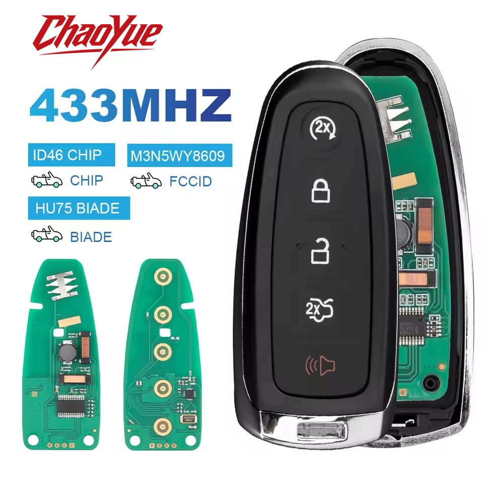 ChaoYue Remote Car Key For Ford Explorer Edge Flex C-max Taurus 2011 2012 2013 2014 2015 433MHZ ID46 CHIP M3N5WY8609
