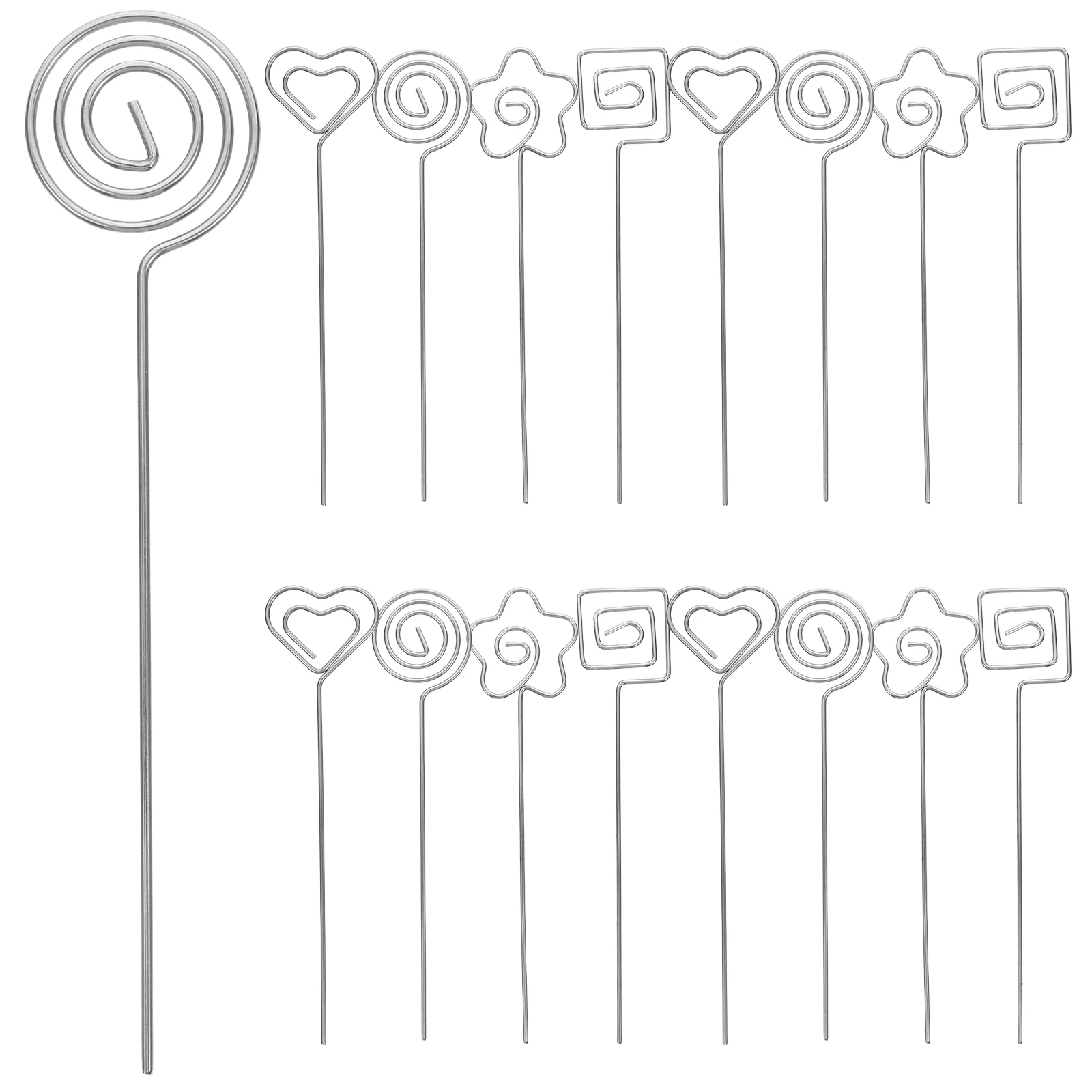 

20 PCS Photo Clips Metal Wire Heart Shape Card Holders for Wedding Party Cake Table Memo Display Floral Picks Silver Decorations