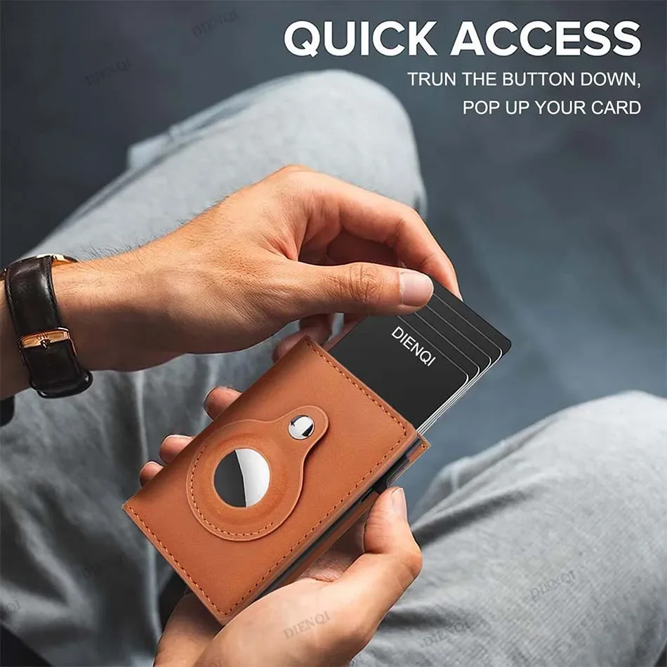 

RFID Blocking Men's Handbags Minimalist Wallet Credit Card Holder for Apple AirTag Ultra Thin Carbon Fiber ID Holders Clutch Bag