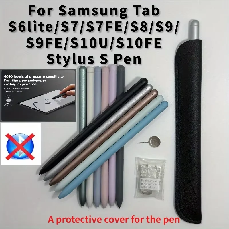 Stylus for Tab S6lite S7 S7FE S8 S9 S10Ultra S Pen Tablet with Pressure Sensitivity Faux Leather Case Tips S6 to S10FE Touch