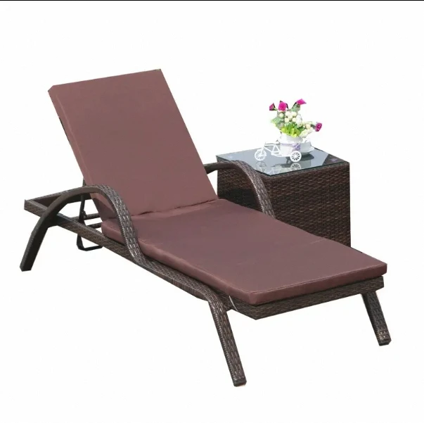 

Ow Rate Factory Wholesale PE Wicker Rattan Beach Hotel Swimming Pool Sun Bed Daybed Chaise Lounger Chairs