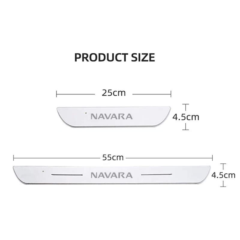 Car Threshold Pathway Decorative Lamp Plate for Nissan Navara Acrylic LED Welcome Pedal Strip USB Doorsill Streamer Light