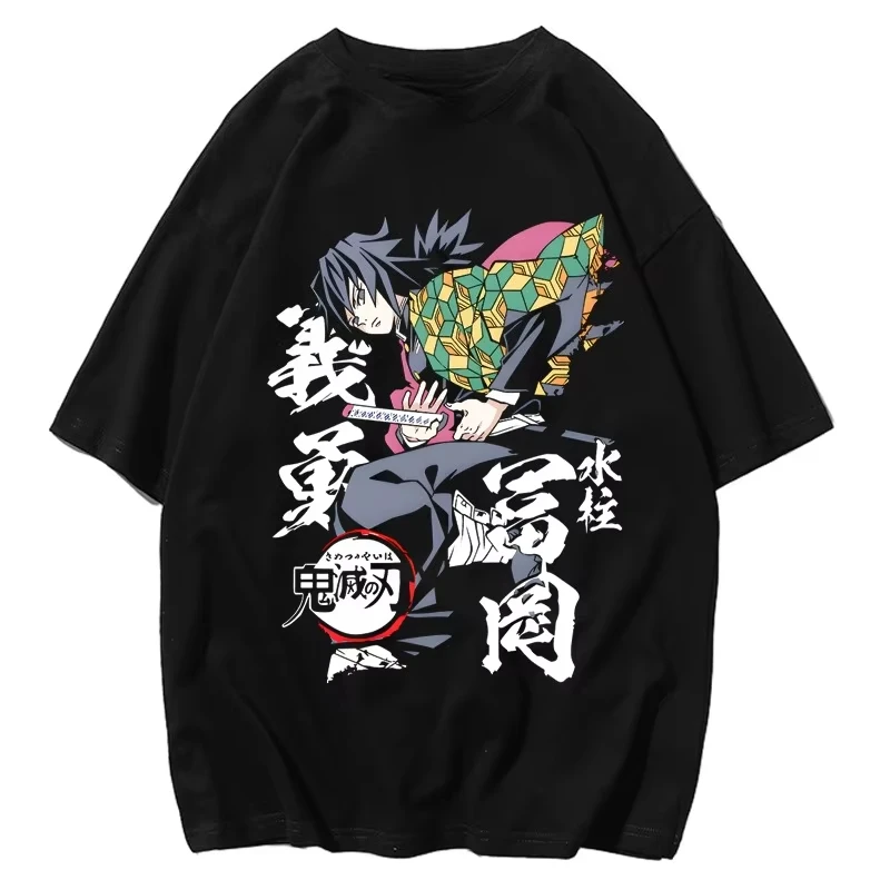 

Anime Ghost Destroyer Blade Yamamoto Yoji Fengchajiro pure cotton fashionable loose short sleeved couple's top