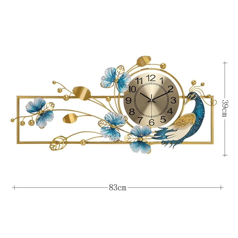 

Metal Bedrooms Wall Clocks Living Room Peacock Design Creative Interior Modern Clock Wall Bathroom Reloj Pared Hoom Decoration