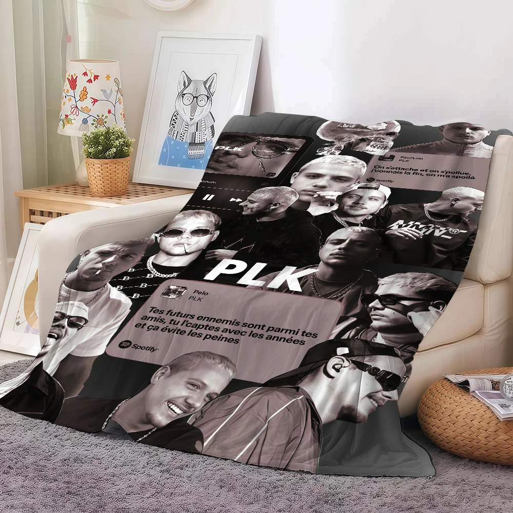 french-rapper-p-plk-blanket-for-sofa-office-bed-plane-travel-sleep-read-relax-camping-soft-and-warm