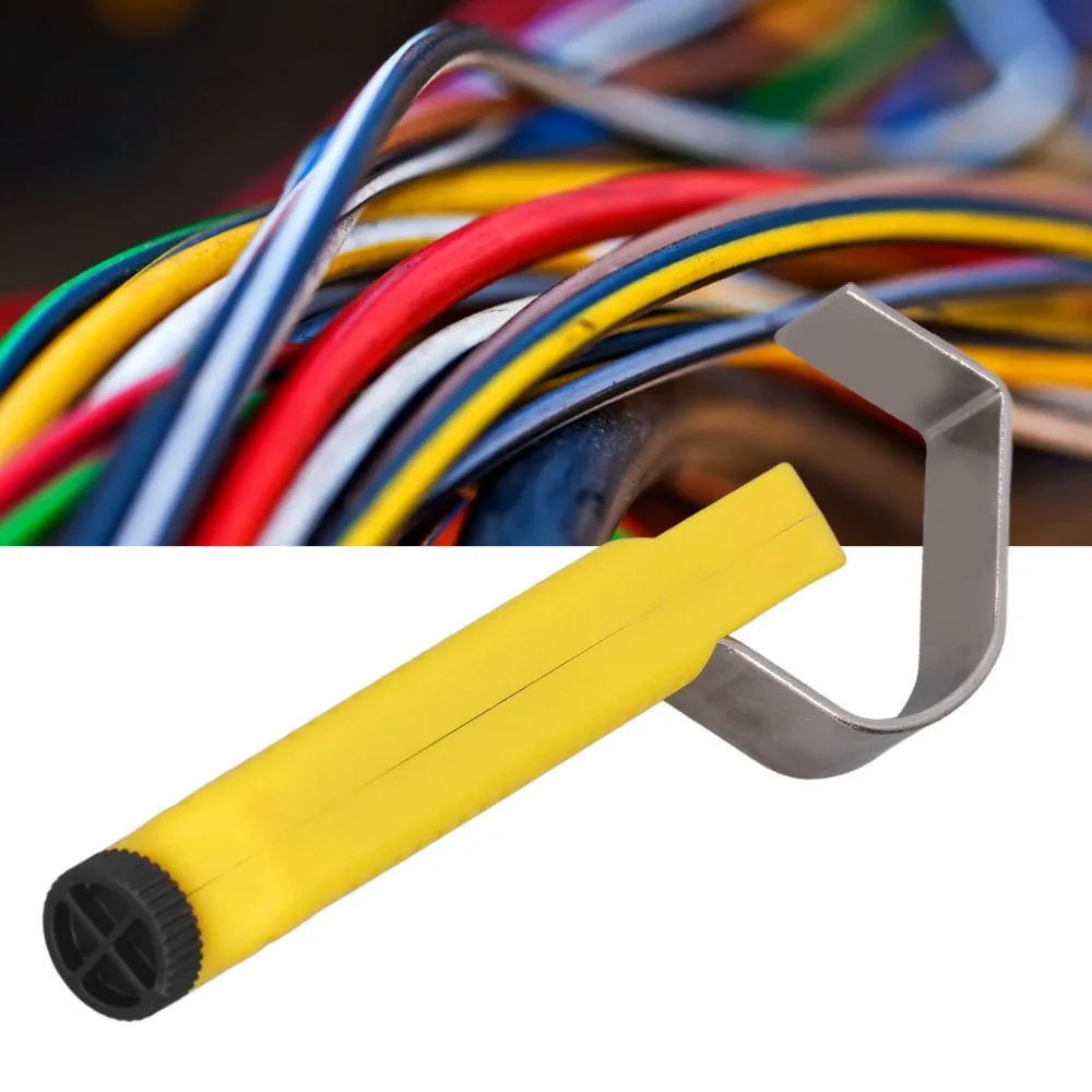 Pelacables Eficiente y Duradero, Amarillo, 170 mm, Cortador de Cables Multiconductor, Herramienta para Cable Coaxial, para Electricistas