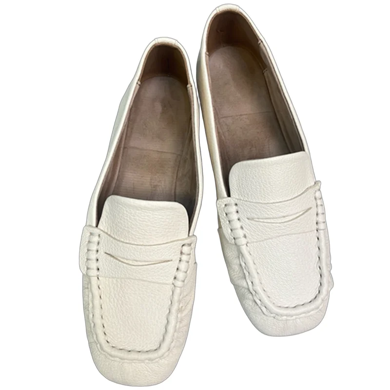 

Withered French Fashion Office Ladies Women's Leather Comfortable Loafers Shoes Minimalist Top Quality Handmade Slip-on Flats Sh