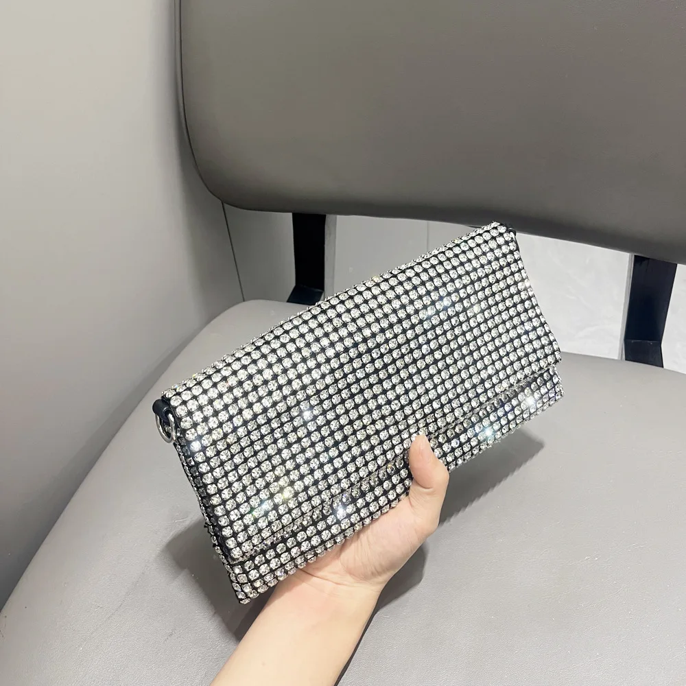

Блестящая вечерняя сумочка-клатч со стразами, сумка на цепочке, сумка для телефона, женская сумка с бриллиантовой инкрустацией, трансграничная продажа