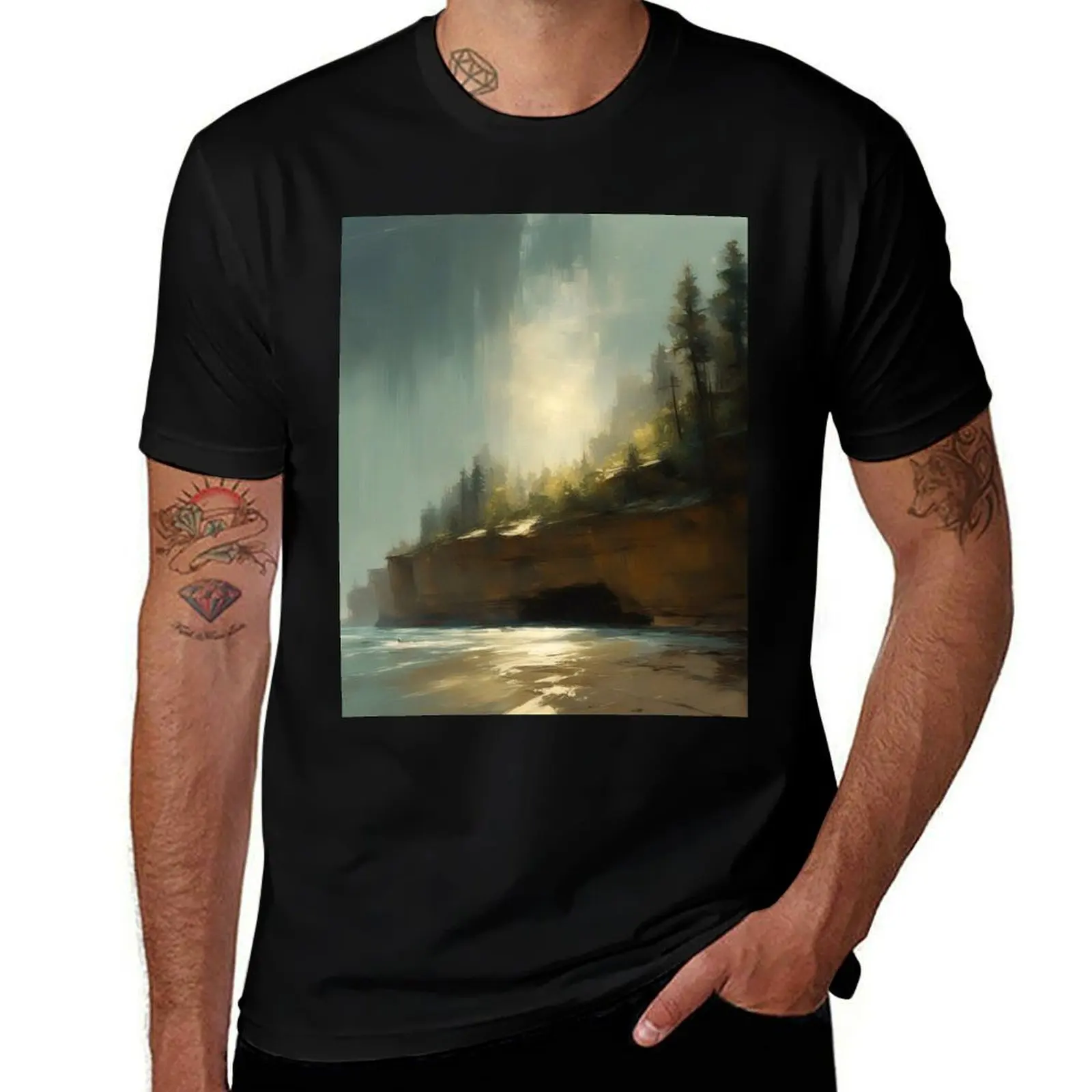 

t shirt high National shirt Pictured Lakeshore quality shirts t cotton personalised Rocks heavy T-Shirt t man cotton