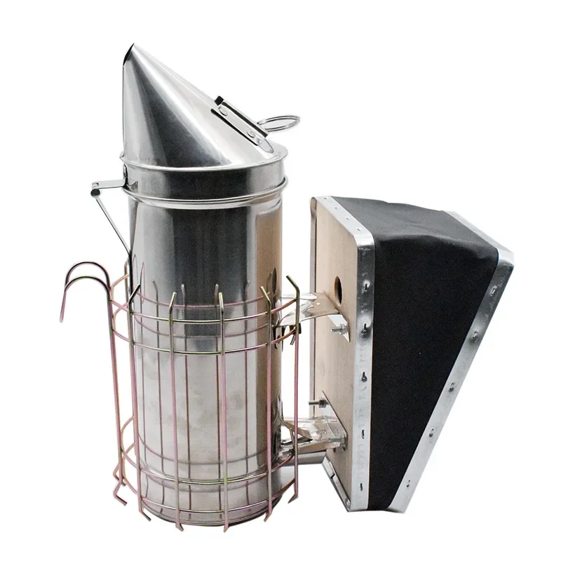 Elevated Australian style pointed stainless steel 201 black insulated mesh smoke machine for smoking bees and driving bees away