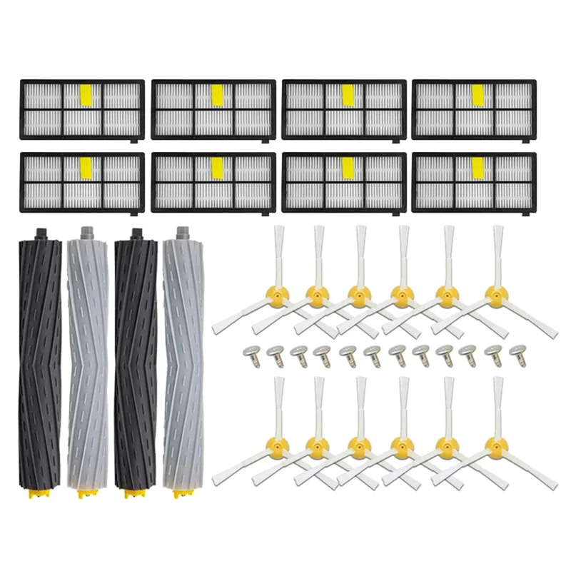 BAAN-For Irobot Roomba 800 900 Series 860 870 880 890 966 980 أجزاء المكنسة الكهربائية أجزاء فرشاة الأسطوانة الجانبية فلتر Hepa