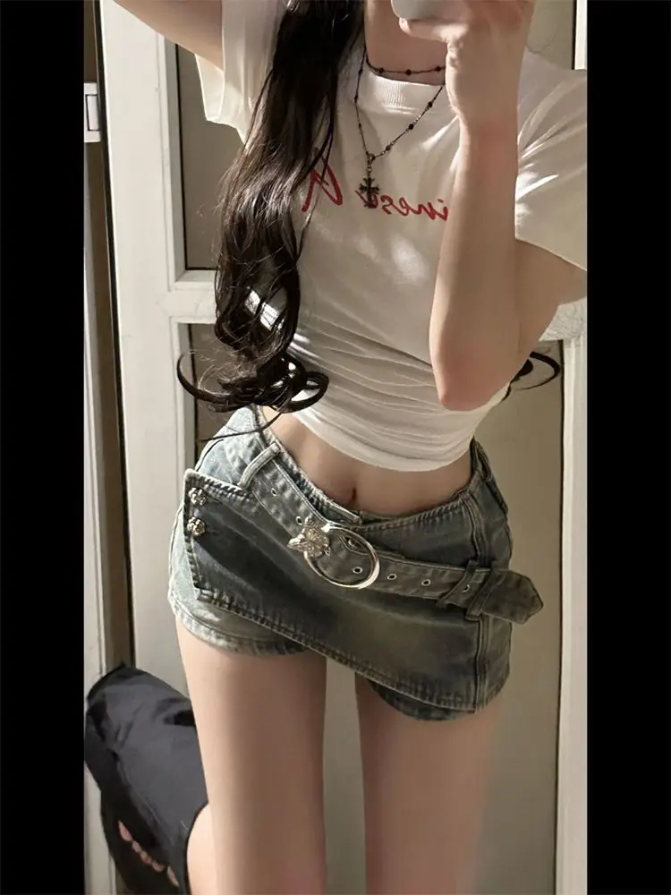 Shorts für Frauen Sommer Neue High-end Hot Girl Stil Entwickelt Nische Kausalen All-match Denim Low-taille A-linie Hüfte Rock Hosen