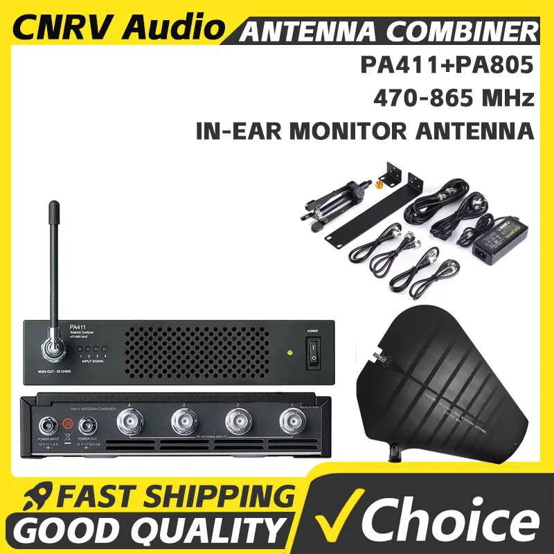 Combinador de antenas UHF profesional PA411 para monitores in-ear PSM300/PSM900, amplificador de señal IEM para banda de 470-865MHz que proporciona señal RF