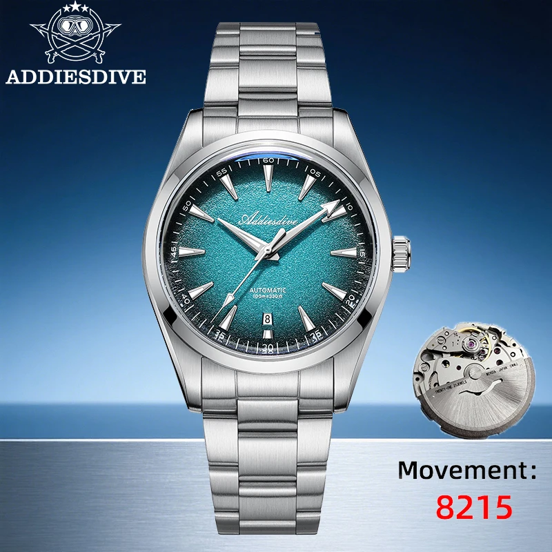 

ADDIESDIVE Luxury Automatic Watch for Men Japan 8215 Mechanical Movement Stainless Steel Waterproof 100M Luminous Dial AD2527