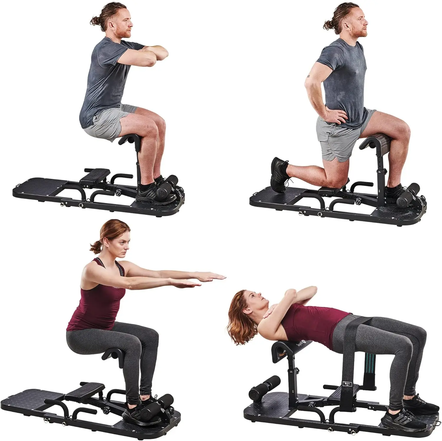 Lifepro GluteBlast Hip Thrust Machine - Premium Squat & Glute Machine Workout Equipment for at Home Gym with Resistance Bands -