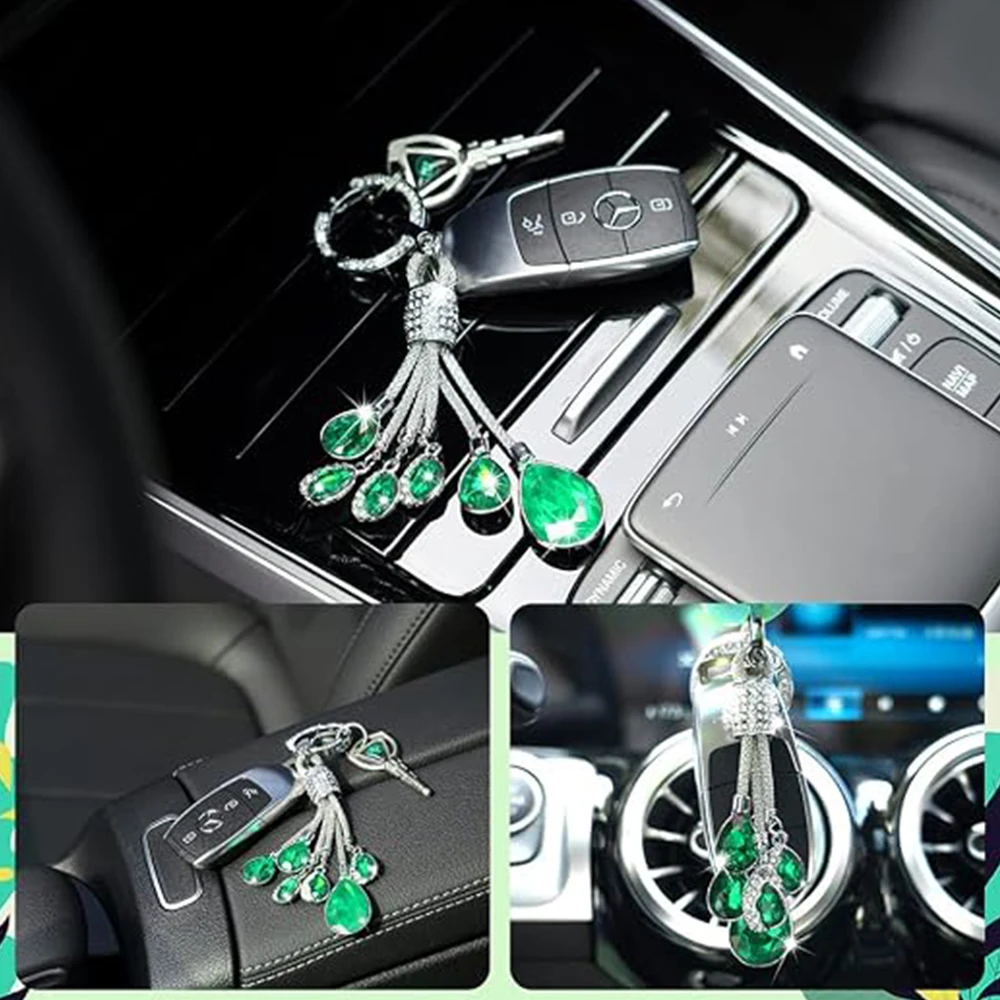 Glitzernder Schlüsselanhänger für Frauen Geschenke Auto-Handgelenkschlaufe Schlüsselketten Kristall-Lanyard Strass-Anhänger DIY-Basteleien – Detail 7