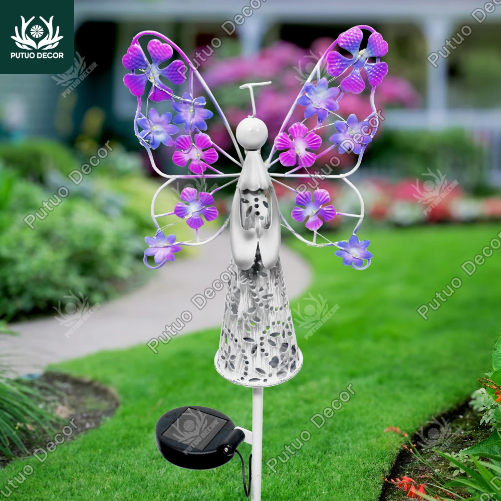 

Putuo Decor Solar Garden Decorative Lights -Multi-Color Changing LED Stake Lights with Fiber Optic, Ideal for Yard Patio Decor