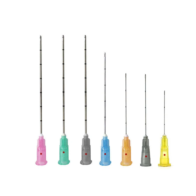 50pcs/box Micro Cannula with Red Dot Marking 21G 22G 23G 25G 27G  50mm 70mm 100mm  Blunt Cannula Needle