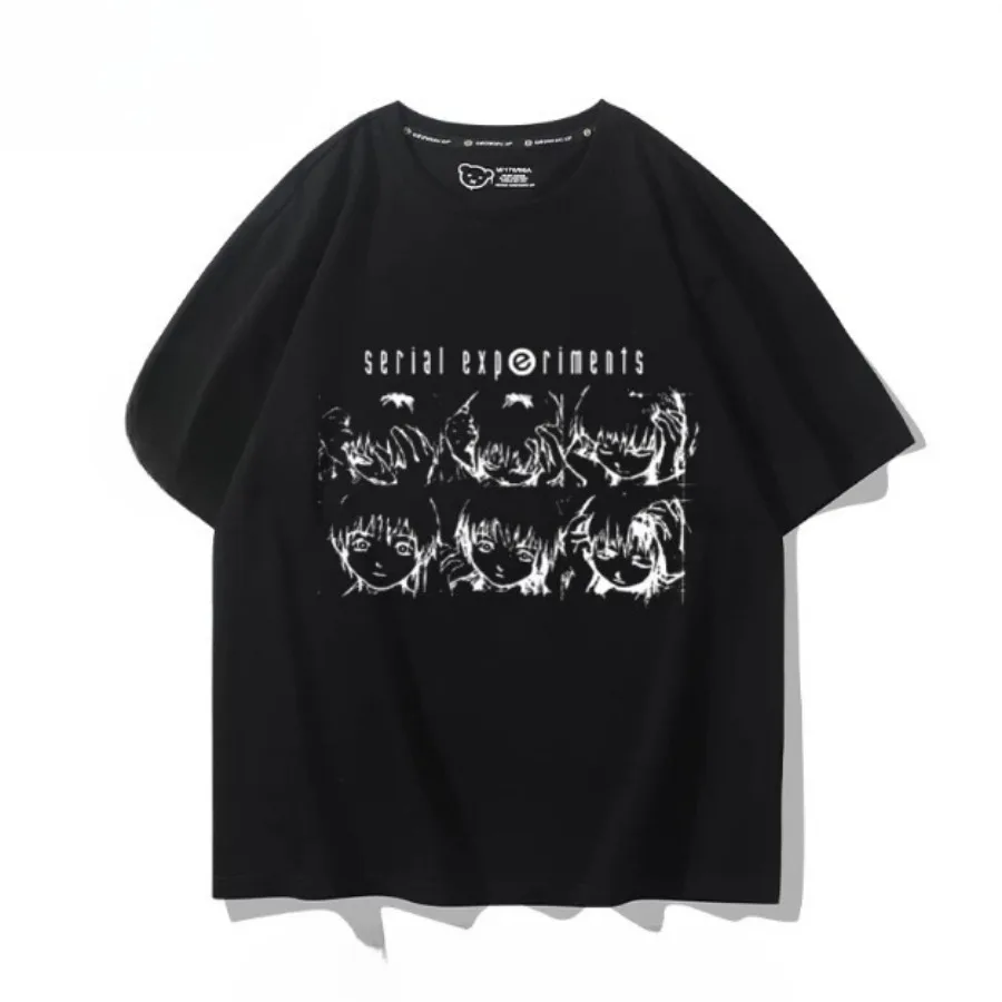 Serial Experiments Lain T Shirt Men Women Casual Short Sleeve Tee Shirt Unisex Fashion Aesthetic Trend Y2K T-shirt Streetwear