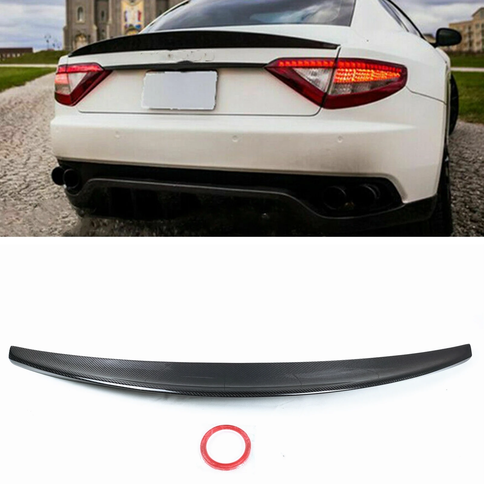 Rear Trunk Lid Spoiler Wing Lip For Maserati GranTurismo Coupe GT 2007-2015 DCN Carbon Fiber Car Decklid Trim Tailgate Splitter