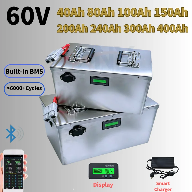 20S 60V 40Ah 80Ah 100Ah 150Ah 200Ah 240Ah 300Ah 400Ah Lifepo4 Battery for 3KW 6KW EV RV Motorcycle Tricycle Sightseeing C