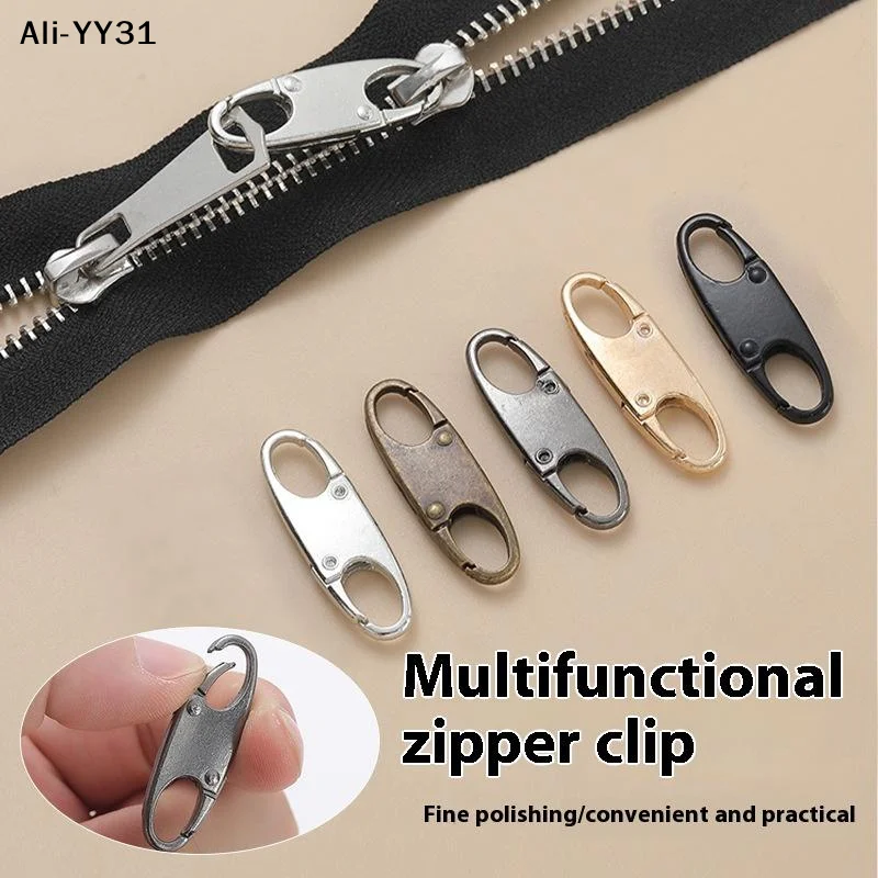 

【A3A】2Pcs Zipper Clip Deterrent Double Opening Zippers Pull Replacement Detachable Zipper Connectors Zipper Lock Carabiner Clip