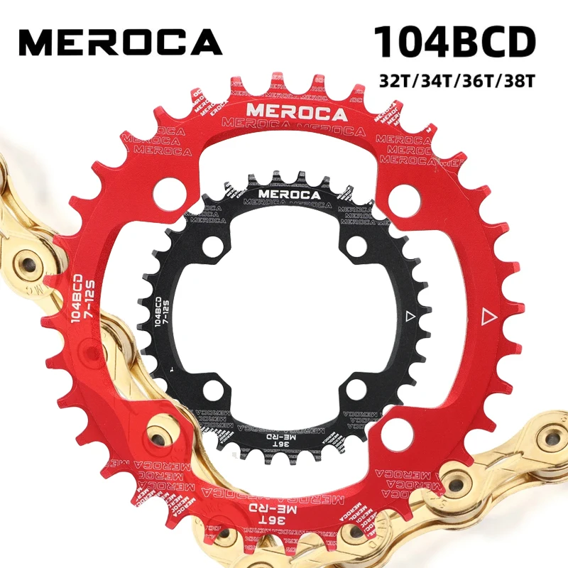 

MEROCA 104BCD Сверхлегкая узко-широкая звездочка MTB – 32-38T многоскоростная звездочка для горного велосипеда, аксессуары для велосипеда