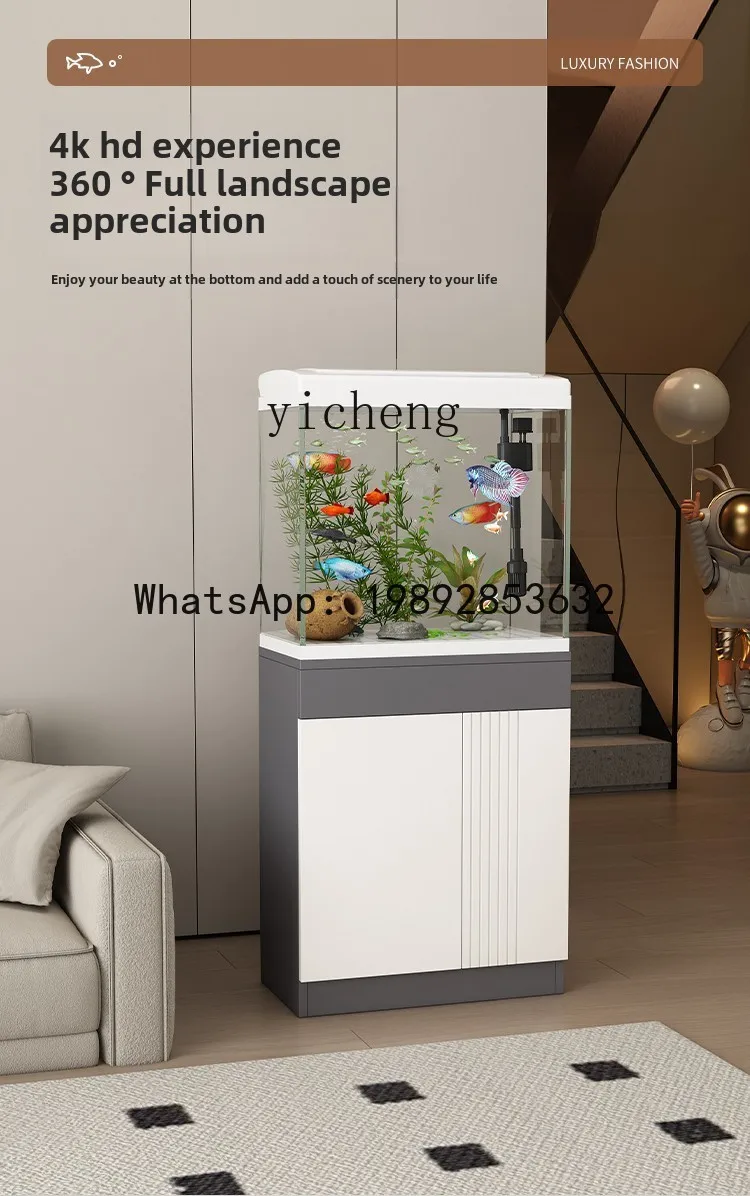 

TQH fish tank living room household floor fish tank cabinet bottom cabinet new fish tank cabinet integrated