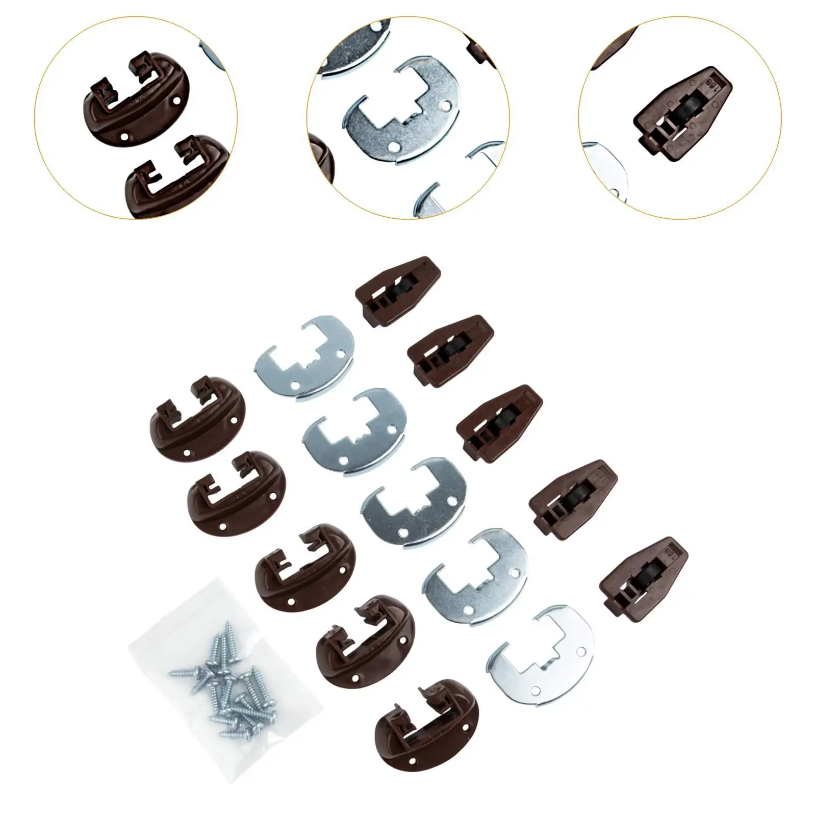 금속 뒷면 및 나사가 포함된 5개 세트 간편한 설치 서랍 슬라이드 세트(중앙 장착 서랍용) NightStand 서랍 시스템