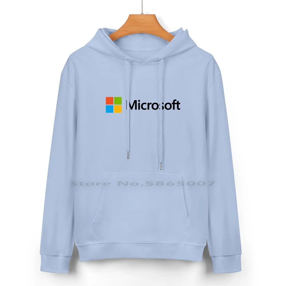 เสื้อสเวตเตอร์มีฮู้ดผ้าฝ้ายแท้มี24สีโลโก้ Microsoft Microsoft โลโก้ Microsoft กระเป๋าสตางค์โลโก้ Microsoft