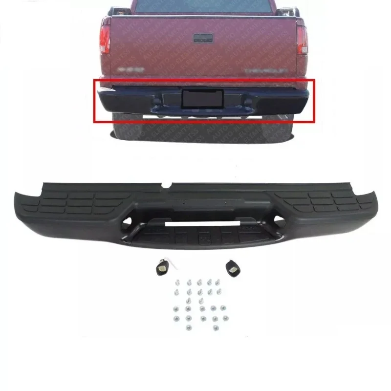 Step Bumper Powdercoated Black Steel Rear  For 1998-2004 Chevrolet S10 GMC Sonoma GM1101103