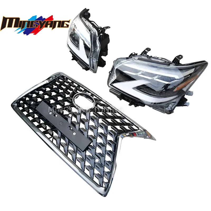 Um parar de alta qualidade gx460 2020 corpo kit cabeça lâmpada grade para lexus gx460 2014 + atualização 2020 bodykit