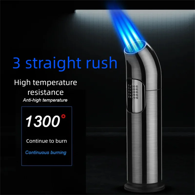 

-Зажигалка Jet Torch — мощное ветрозащитное пламя, многоразовый воспламенитель для сигар, прижигания, пайки и наружного использования