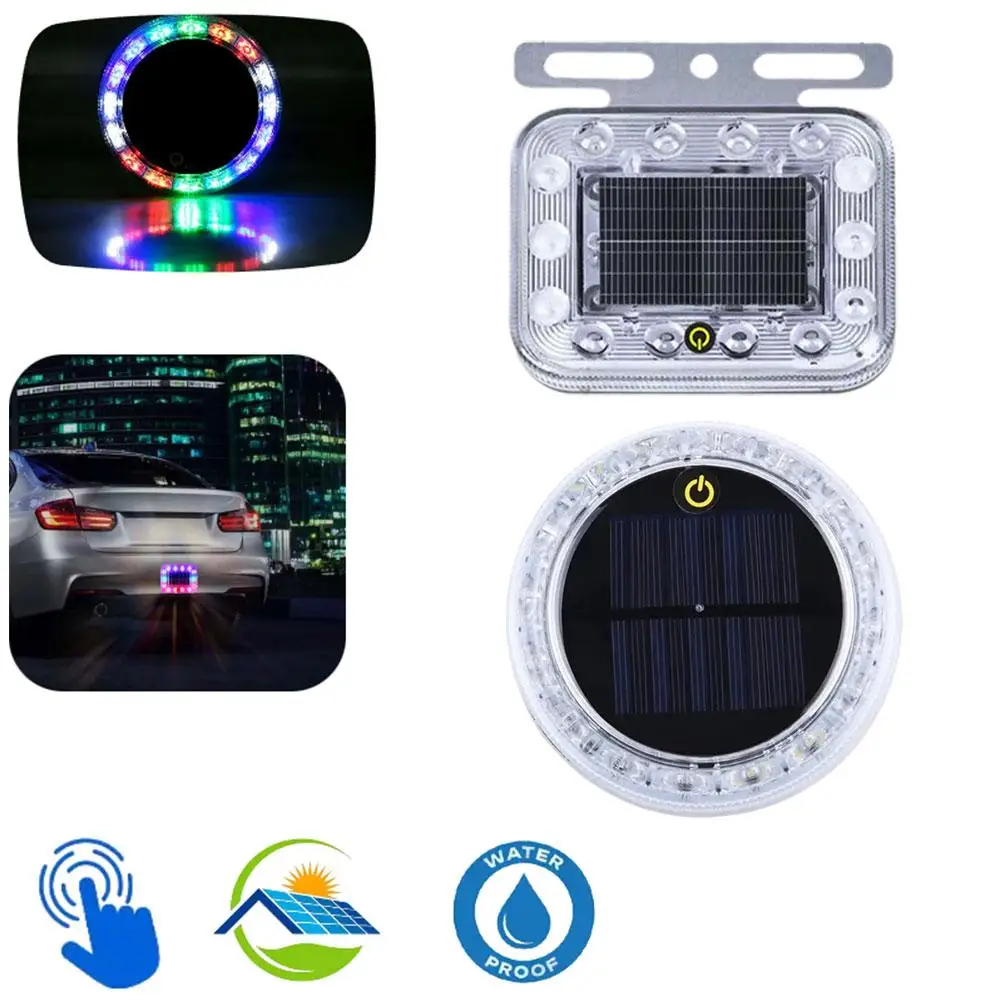 Luce di sicurezza notturna Flash LED luce Super magnetica Base posteriore per auto prevenzione delle collisioni fanale posteriore colorato a forma circolare