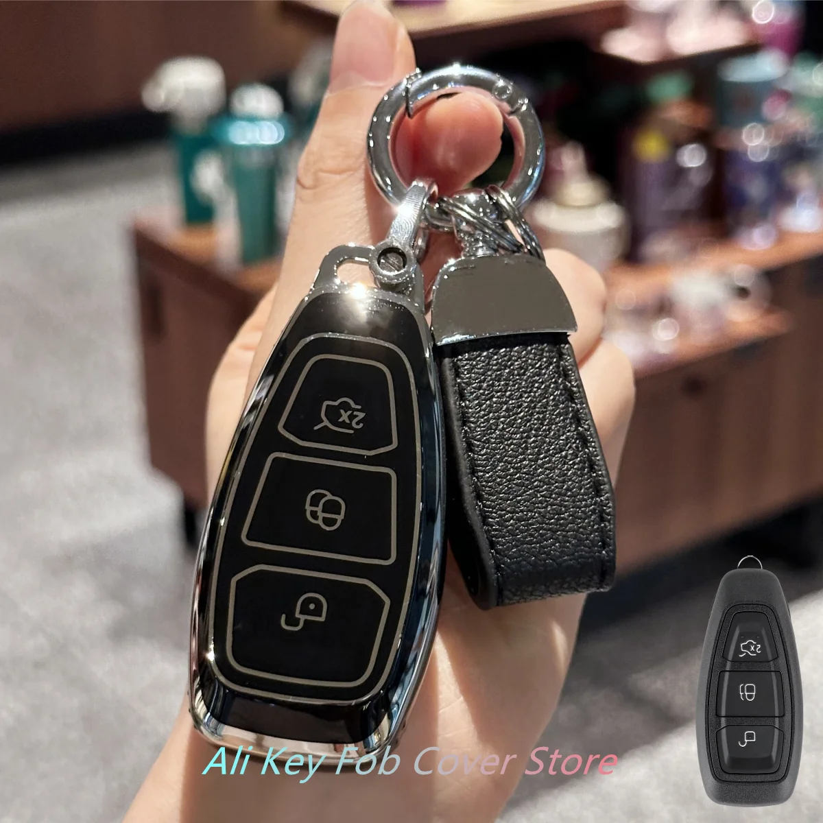 Car Key Case Cover Keychain For Ford Fiesta IV Focus III Galaxy Fusion Mondeo IV B-Max C-Max II S-Max Kuga II Ecosport etc.
