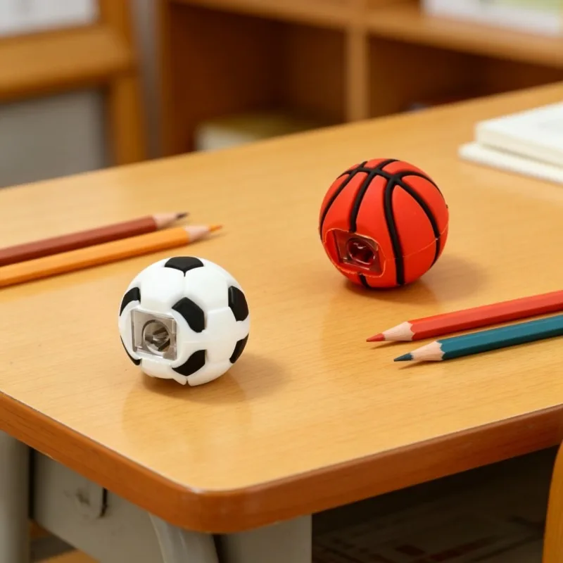 2 piece Creative football/basketball pencil sharpener, Mini single-hole pencil sharpener, back to school,Christmas,holiday gift