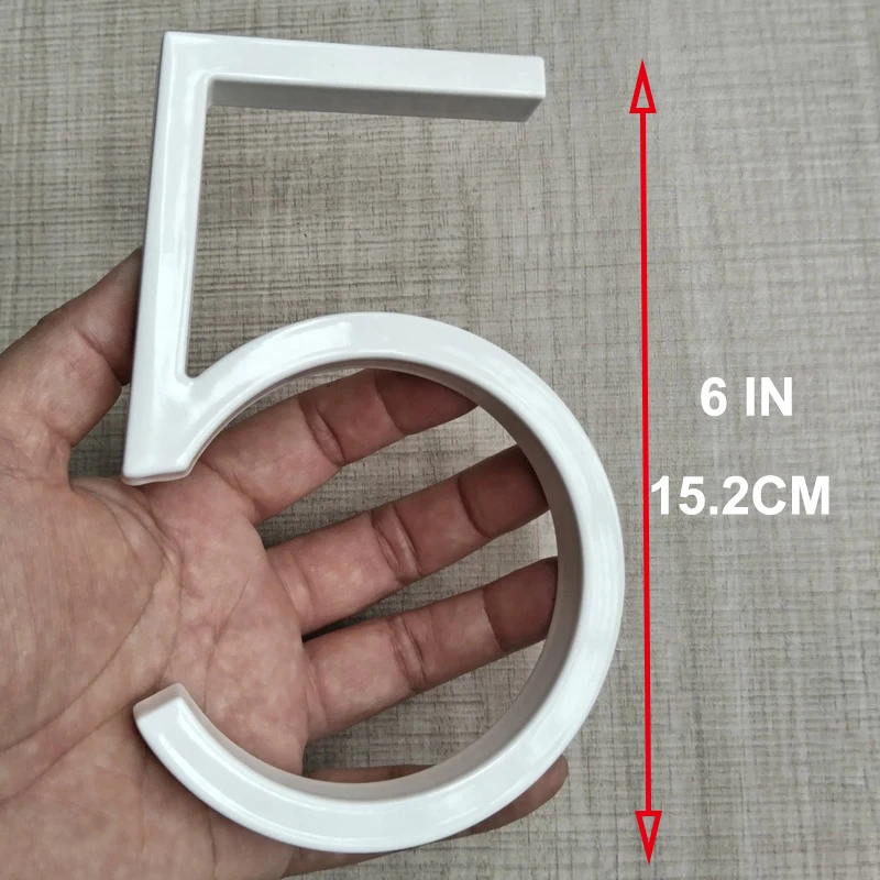 152 مللي متر الأبيض العائمة البيت الحديث رقم huinummer باب أرقام عنوان المنزل للمنزل الرقمية لوحات تسجيل في الهواء الطلق 6 في. #0-9