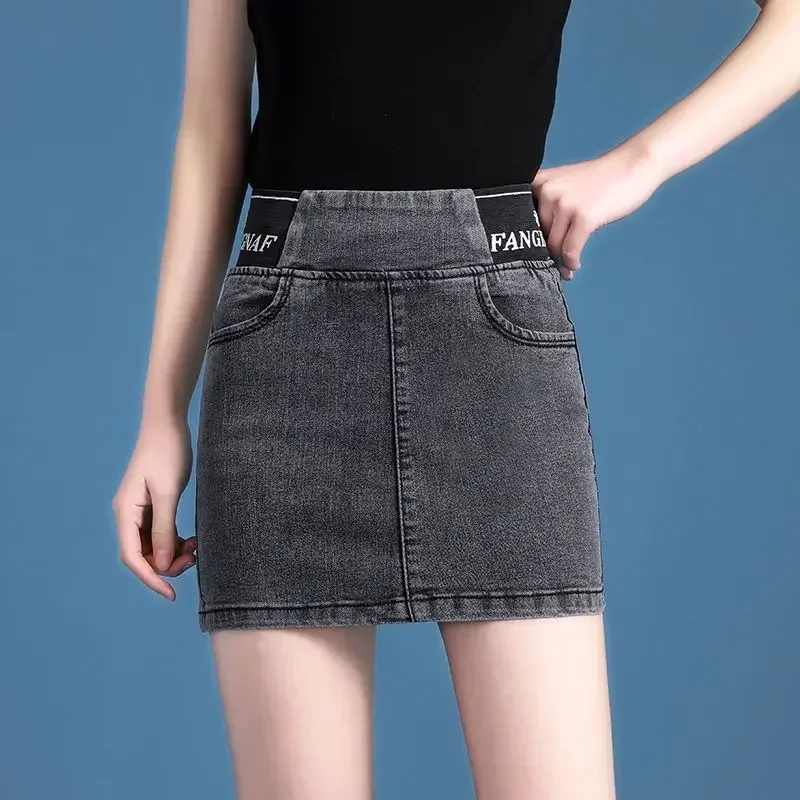 

Pop With Pocket Kawaii Chubby Jeans Skirts For Women Short Sexy Cute Woman Denim Skirt High Waist Coquette Mini Aesthetic Stylis