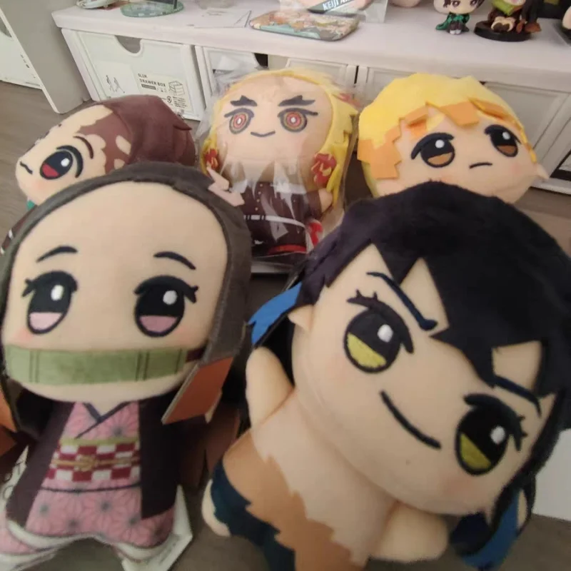 In Stock Bandai Genuine Demon Slayer Plush Dolls Tanjiro Zenitsu Nezuko Backpack Pendant Decoration Collection Birthday Gift