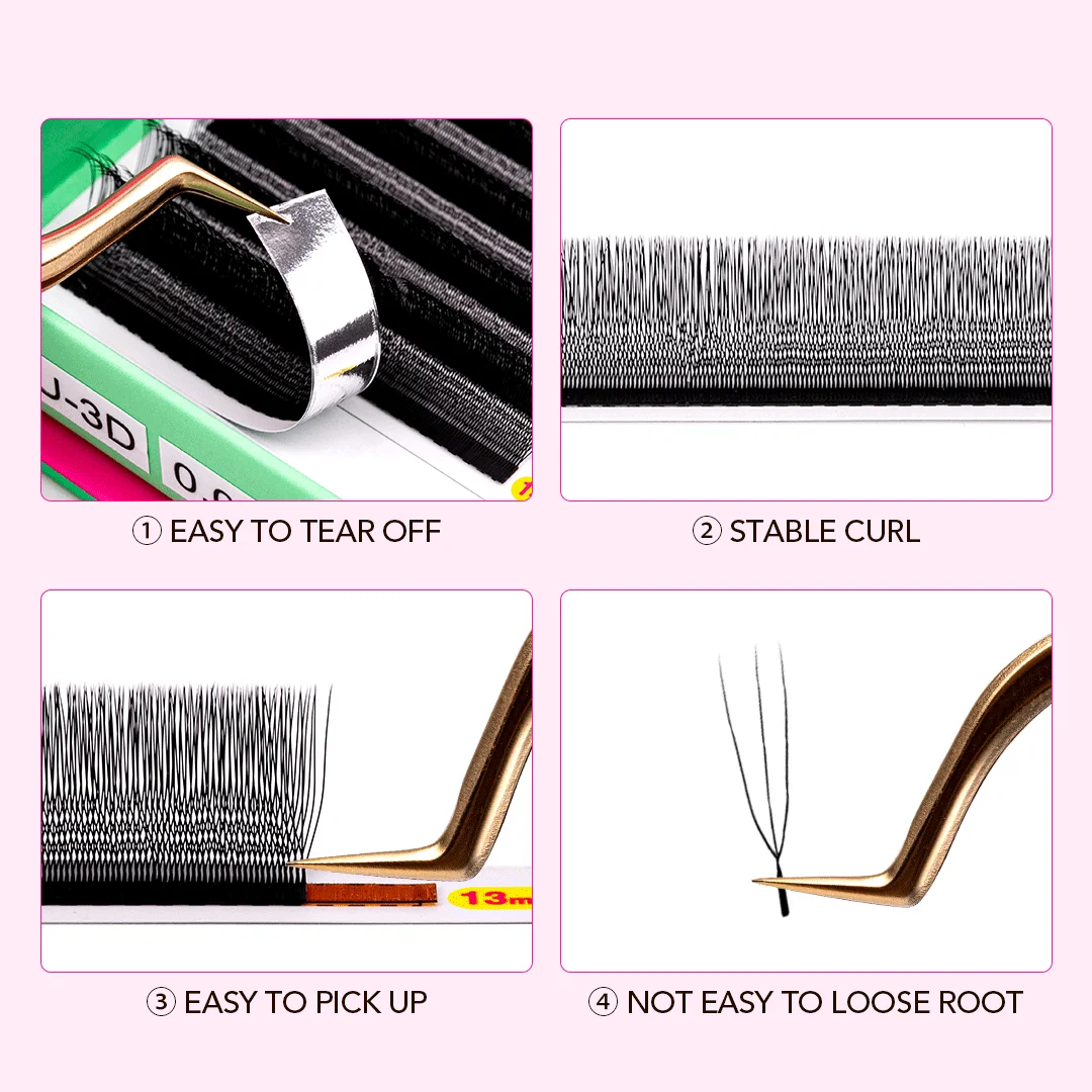 TDANCE U/W 스타일 3D 4D 5D 속눈썹 연장 0.07MM C D 자연스러운 긴 수제 신형 속눈썹(12줄/트레이)