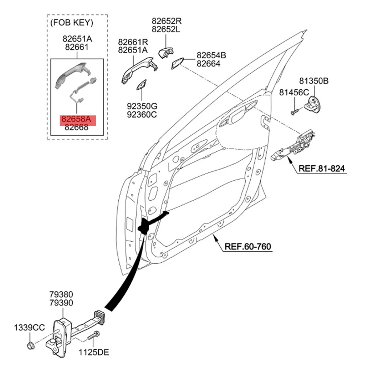 # 546O مقبض الباب الأمامي الأيمن للسيارة زر صغير لكيا KX5 سبورتاج QL 2016 82657D9000 82658D9000 (ABS) #4