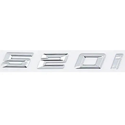 BMW 5 시리즈 520i 525i 530i용 신규 3D 블랙 & 크롬 실버 영숫자 엠블럼 - 자동차 트렁크 로고 스티커 1 스티커 | 엠블럼
