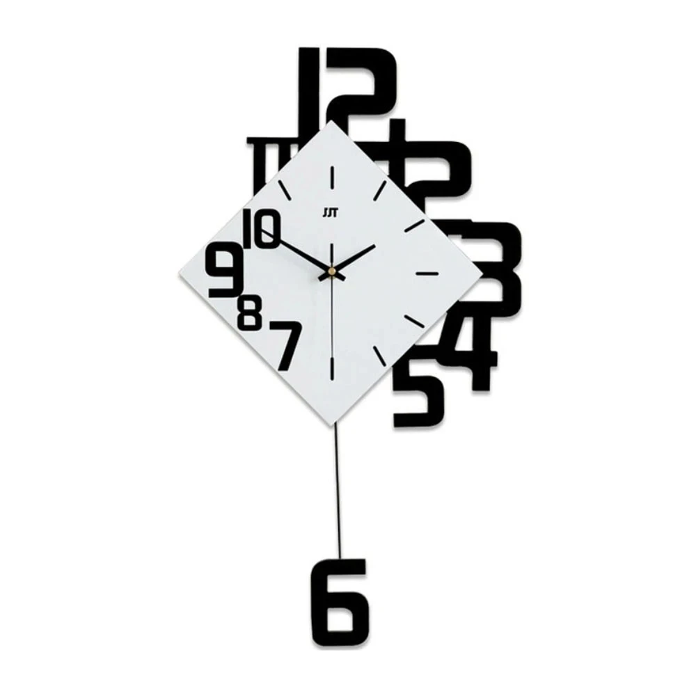 63x34CM High Quality Novel Shape Wall Clocks Wall Hanging Acrylic Plastic Clock for Living Room