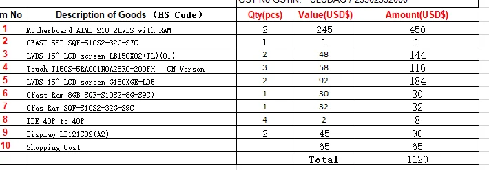 AIMB-210G2  LVDS LCD Cfast