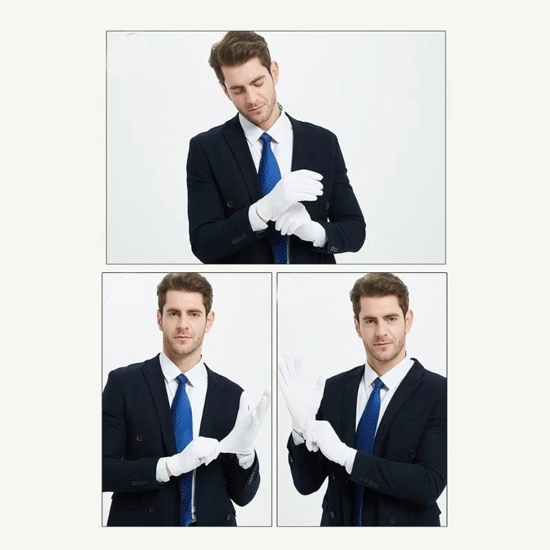 Găng tay trắng 5asd với găng tay nghi thức chính thức của Nonslip Dotted.