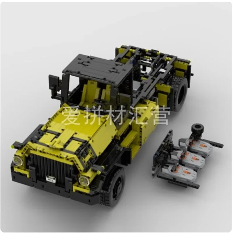 MOC-31430 Technology Mechanical Gear RemoteElectric Assembly Truck Gearbox Start BuildingBlock ModelMachineBoyBirthdayToyPresent