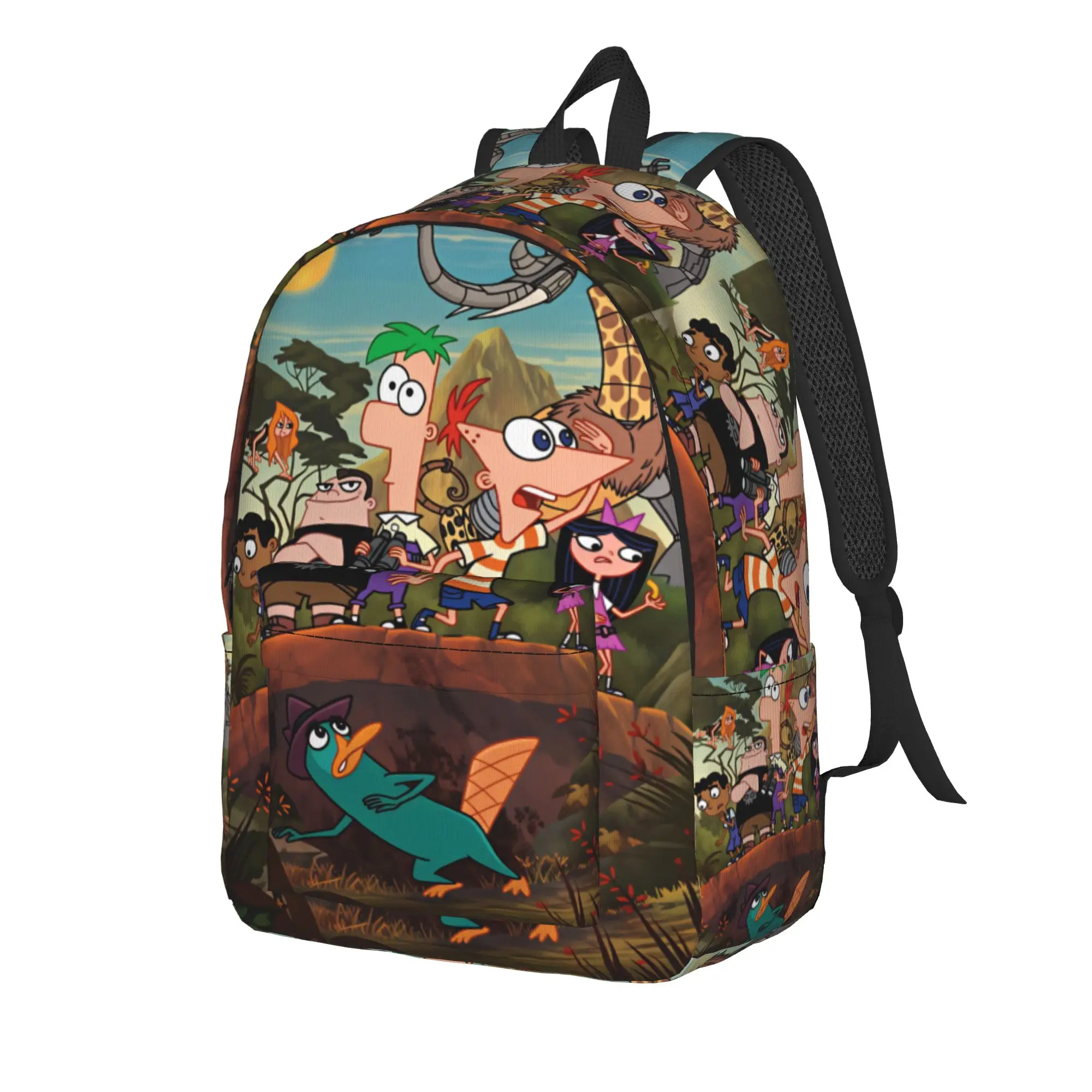 Perry the Platypus Backpack  Outdoor Style Backpacks Student Elegant High School Bags Custom Breathable Rucksack