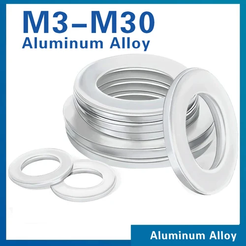 6061 # Junta de aleación de aluminio M3 M5 M6 M8 M10 ~ M30, arandela plana de tornillo de Metal ultrafina, arandela Meson que aumenta el espesor estándar