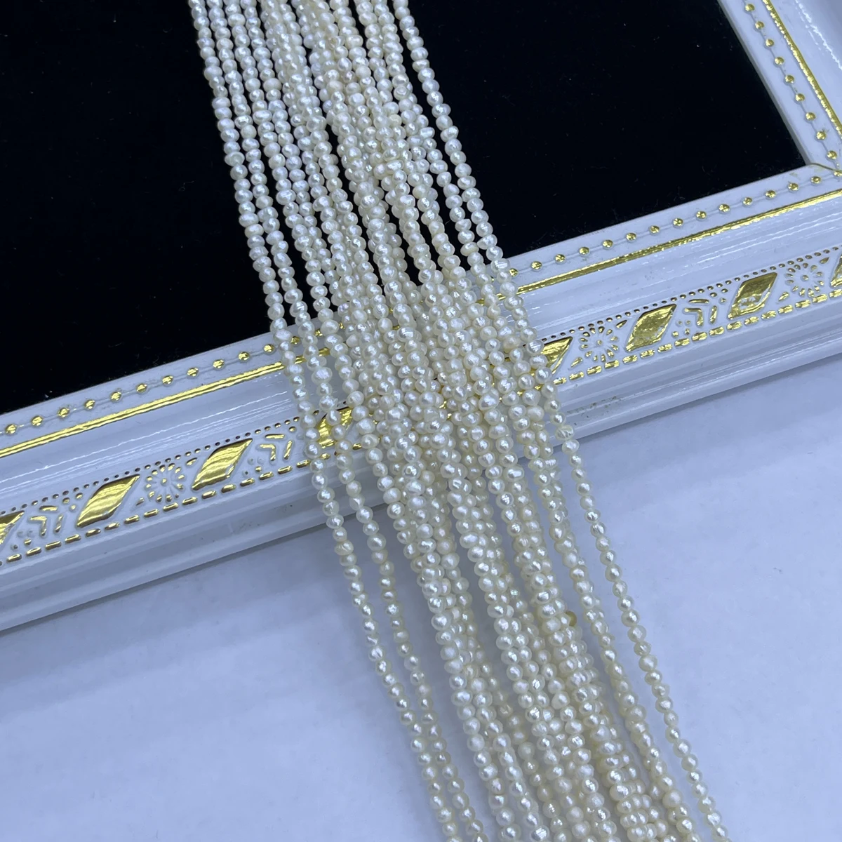 

Natural Freshwater Pearl 2-2.5mm AA Fine Buns Round Loose Bead Jewelry Make DIY Necklace Bracelet Accessories Gift Women Wedding