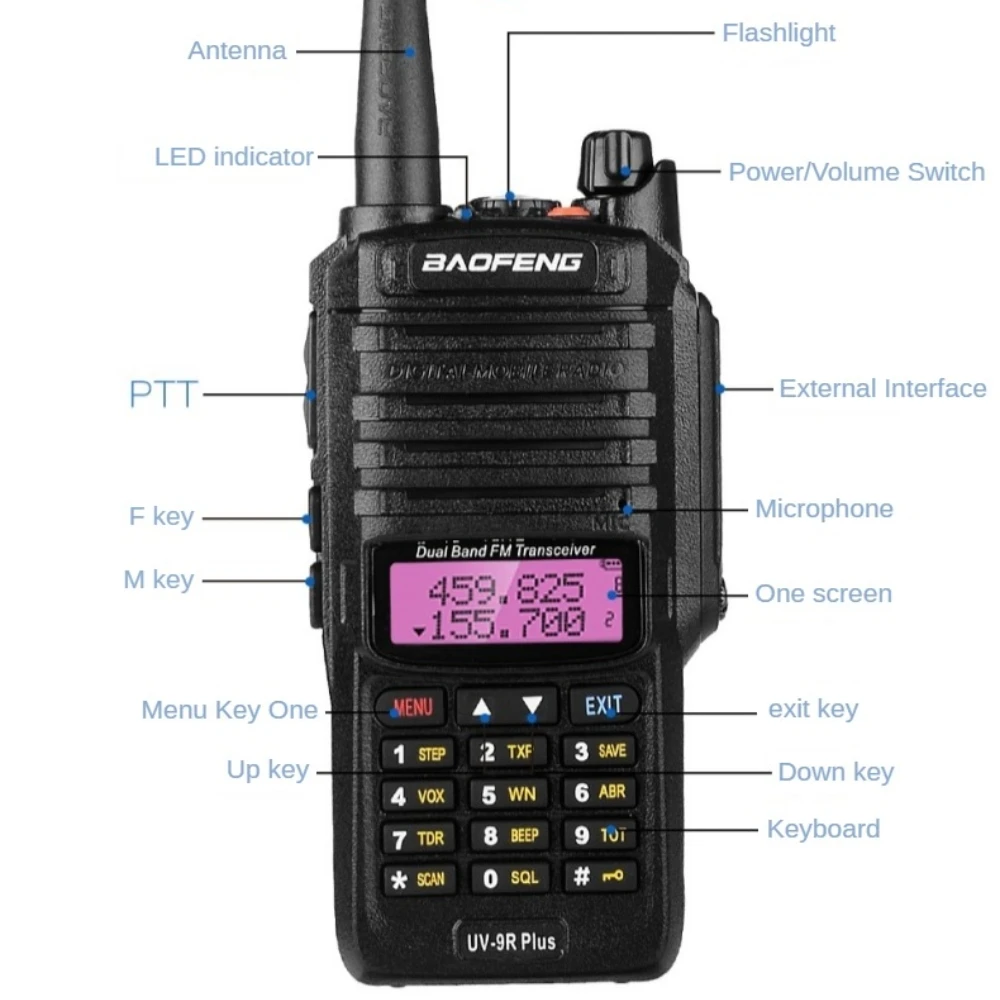 Baofeng High Quality Waterproof Walkie-talkie 8W High Power Remote Call Large Capacity Battery Dual-segment Handheld Intercom